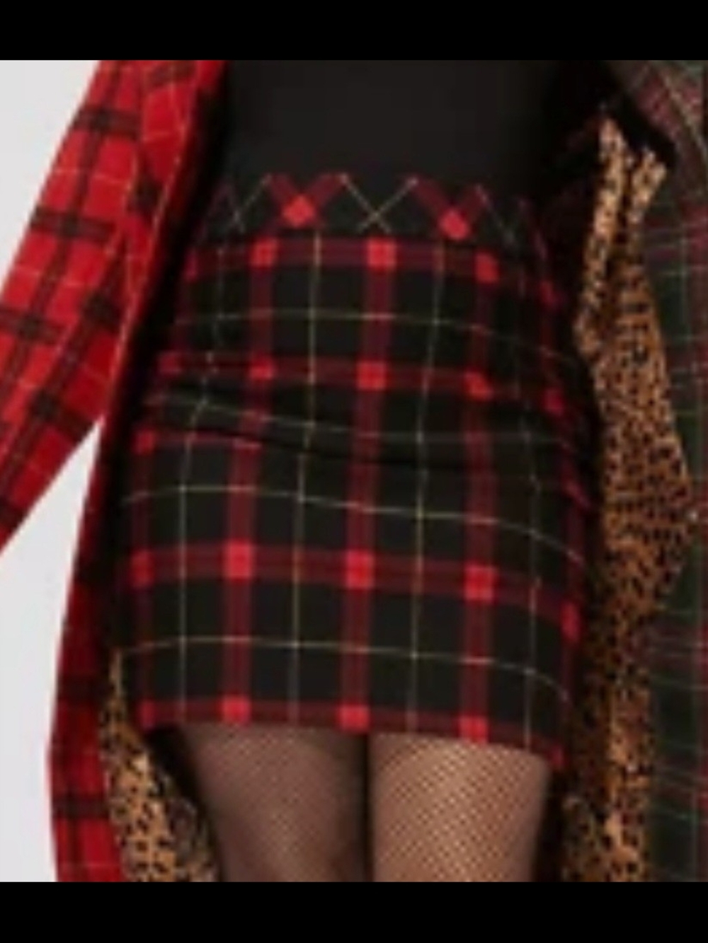 TORRID x BETSY JOHNSON-red plaid knit 'Mini Luxe Ponte'